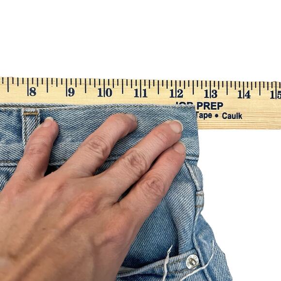 BDG Womens Skater Baggy Jeans Sz 24 Light Wash Ripped Distressed Wide Leg Cuffed - Picture 11 of 13